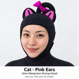 Cat Pink Cartoon Diving Hood