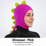 Pink Dinosar Cartoon Diving Hood