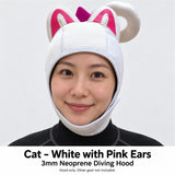 White Cat Cartoon Diving Hood