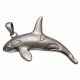 Orca Pendant Charm, Black and White Hand-Painted Enamel Sea Animal Necklace Accent