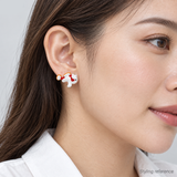 Frogfish Jewelry, Hand-Painted Enamel Pendant and Stud Earrings with Playful Ocean Animal Detail