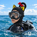 Cat Golden Cartoon Diving Hood