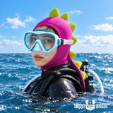 Pink Dinosar Cartoon Diving Hood