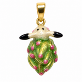Sheep Nudibranch Jewelry Set, Hand-Painted Enamel Pendant, Stud Earrings and Adjustable Ring