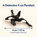 Orca Pendant Charm, Black and White Hand-Painted Enamel Sea Animal Necklace Accent