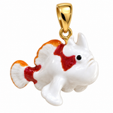 Frogfish Jewelry, Hand-Painted Enamel Pendant and Stud Earrings with Playful Ocean Animal Detail