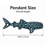 Whale Shark Pendant Charm, Hand-Painted Enamel Ocean Animal Necklace Accent with Spotted Detail