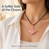 Manta Ray Pendant Charm, Hand-Painted Enamel Ocean Animal Jewelry for Coastal Necklace Styling