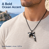 Orca Pendant Charm, Black and White Hand-Painted Enamel Sea Animal Necklace Accent