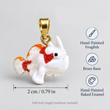 Frogfish Jewelry, Hand-Painted Enamel Pendant and Stud Earrings with Playful Ocean Animal Detail