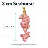 Seahorse Jewelry, Pink Hand-Painted Enamel Pendant and Fishhook Earrings for Ocean-Inspired Style