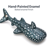 Whale Shark Pendant Charm, Hand-Painted Enamel Ocean Animal Necklace Accent with Spotted Detail
