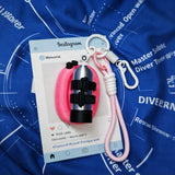 Scuba Diving Backplate & Wing Keychain with Mini Air Tank
