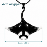 Manta Ray Pendant Charm, Hand-Painted Enamel Ocean Animal Jewelry for Coastal Necklace Styling