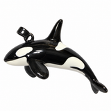 Orca Pendant Charm, Black and White Hand-Painted Enamel Sea Animal Necklace Accent