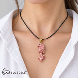 Seahorse Jewelry, Pink Hand-Painted Enamel Pendant and Fishhook Earrings for Ocean-Inspired Style