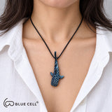 Whale Shark Pendant Charm, Hand-Painted Enamel Ocean Animal Necklace Accent with Spotted Detail
