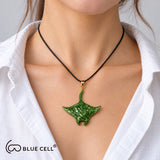 Manta Ray Pendant Charm, Hand-Painted Enamel Ocean Animal Jewelry for Coastal Necklace Styling