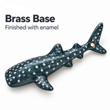 Whale Shark Pendant Charm, Hand-Painted Enamel Ocean Animal Necklace Accent with Spotted Detail