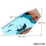 Handmade Resin Ocean Night Light Decoration USB Interface