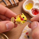 Frogfish Jewelry, Hand-Painted Enamel Pendant and Stud Earrings with Playful Ocean Animal Detail