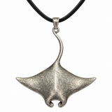 Manta Ray Pendant Charm, Hand-Painted Enamel Ocean Animal Jewelry for Coastal Necklace Styling