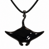 Manta Ray Pendant Charm, Hand-Painted Enamel Ocean Animal Jewelry for Coastal Necklace Styling