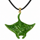 Manta Ray Pendant Charm, Hand-Painted Enamel Ocean Animal Jewelry for Coastal Necklace Styling