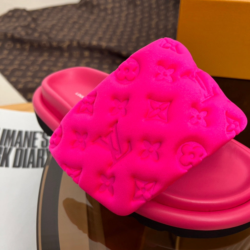 Louis Vuitton, Shoes, Lv Pillow Slides In Bright Pink