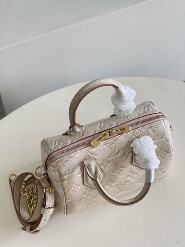 Louis Vuitton Speedy 20 Bag Crossbody Beige M46163 Purse Monogram New  leather