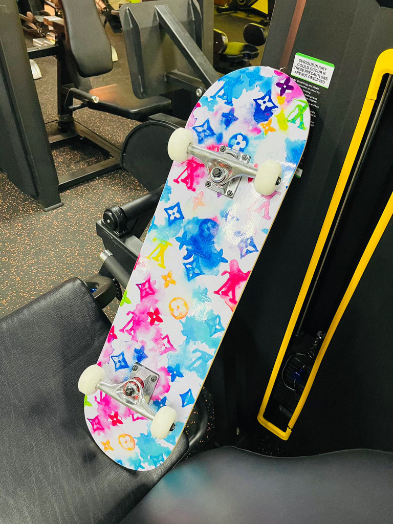 Louis Vuitton Pink & Blue Monogram Skateboard – Savonches