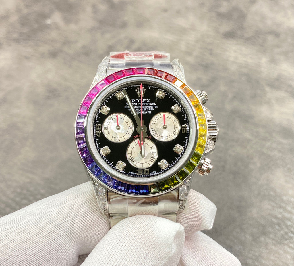 Rolex clearance rainbow silver