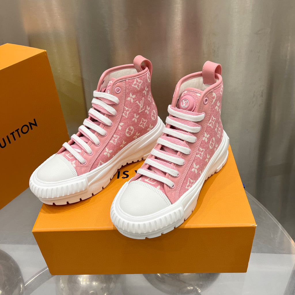 Louis Vuitton LV Squad Monogram Pink White Sneaker